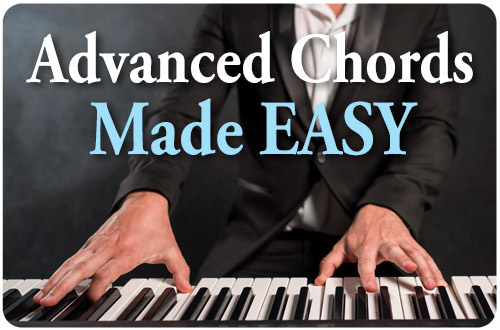 Pianoforall Advanced Chords ebook showing extended chord voicings