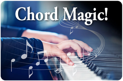 Pianoforall Chord Magic ebook showing piano chord inversions and transitions